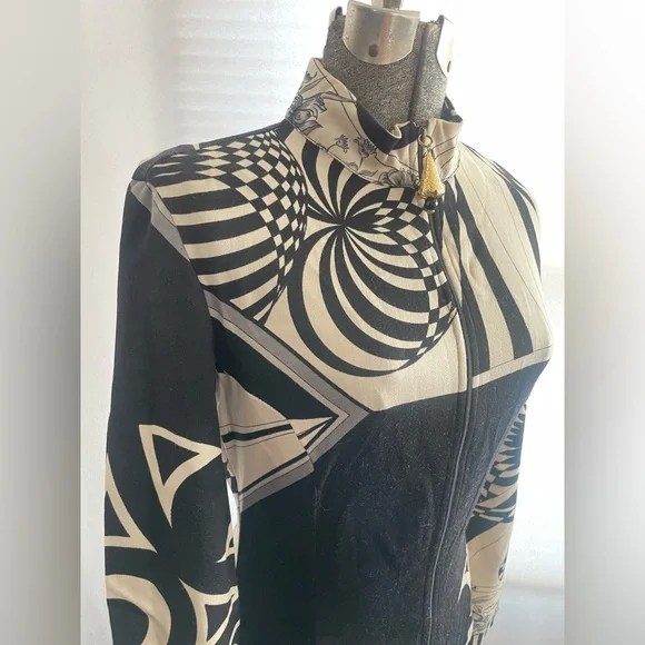 Vintage Versace Versus zip-front mod print dress - Picture 2 of 14